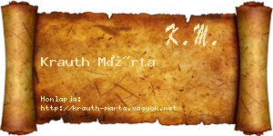 Krauth Márta névjegykártya