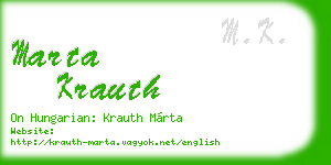marta krauth business card